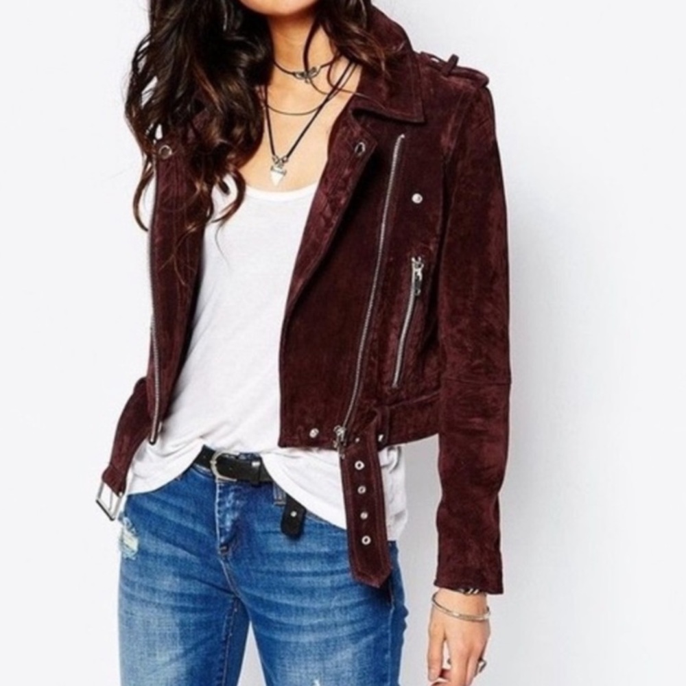 Blank NYC Burgundy Leather Jacket